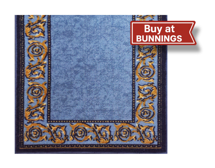 Pre-cut Printed Carpet Runner 67 x 294cm – Gold Leaf Blue