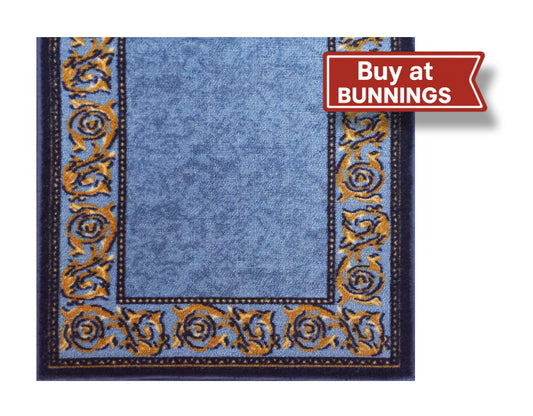 Pre-cut Printed Carpet Runner 67 x 294cm – Gold Leaf Blue